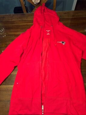 Red Full-Zip Hooded Jacket New England Patriots